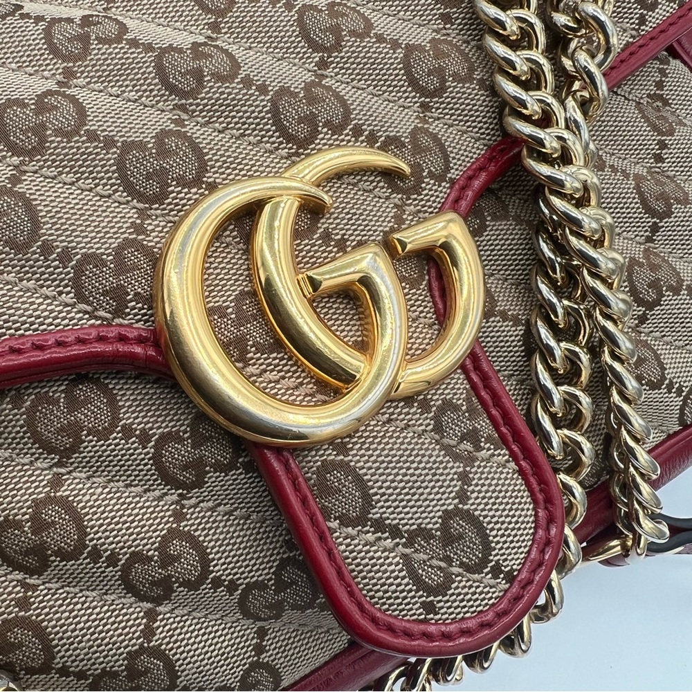 Gucci Mormont Diagonal GG quilted brown shoulder bag ❤️ - Picture 7 of 11